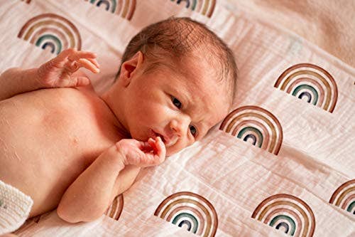 Rainbow Organic Muslin Swaddle Blanket