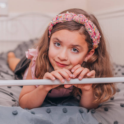 Pink Embellished Knot Headband