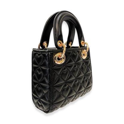 Black Heart-Quilted Handbag