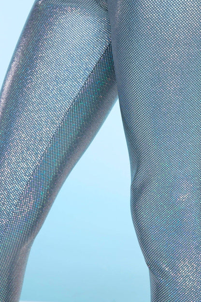 High Shine Long Legging in Charcoal Graffiti Elements