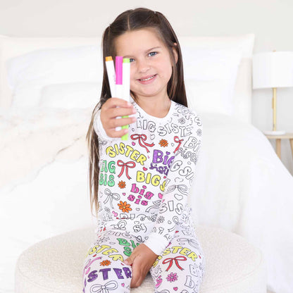 Colorable Big Sis Pajama Set