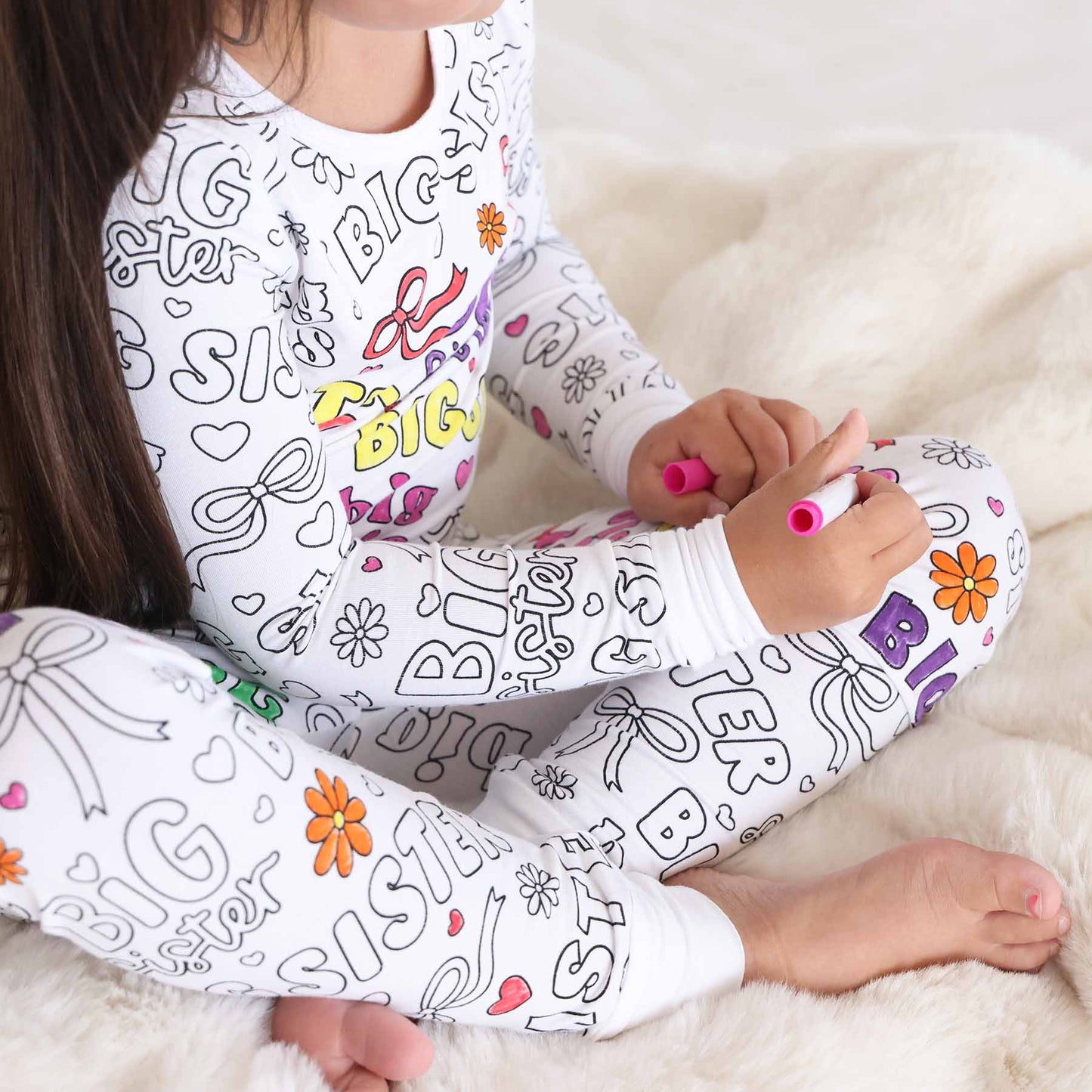 Colorable Big Sis Pajama Set