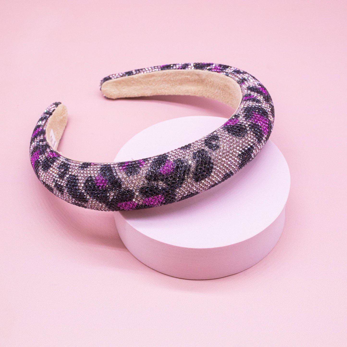 Crystal Magenta Leopard Headand