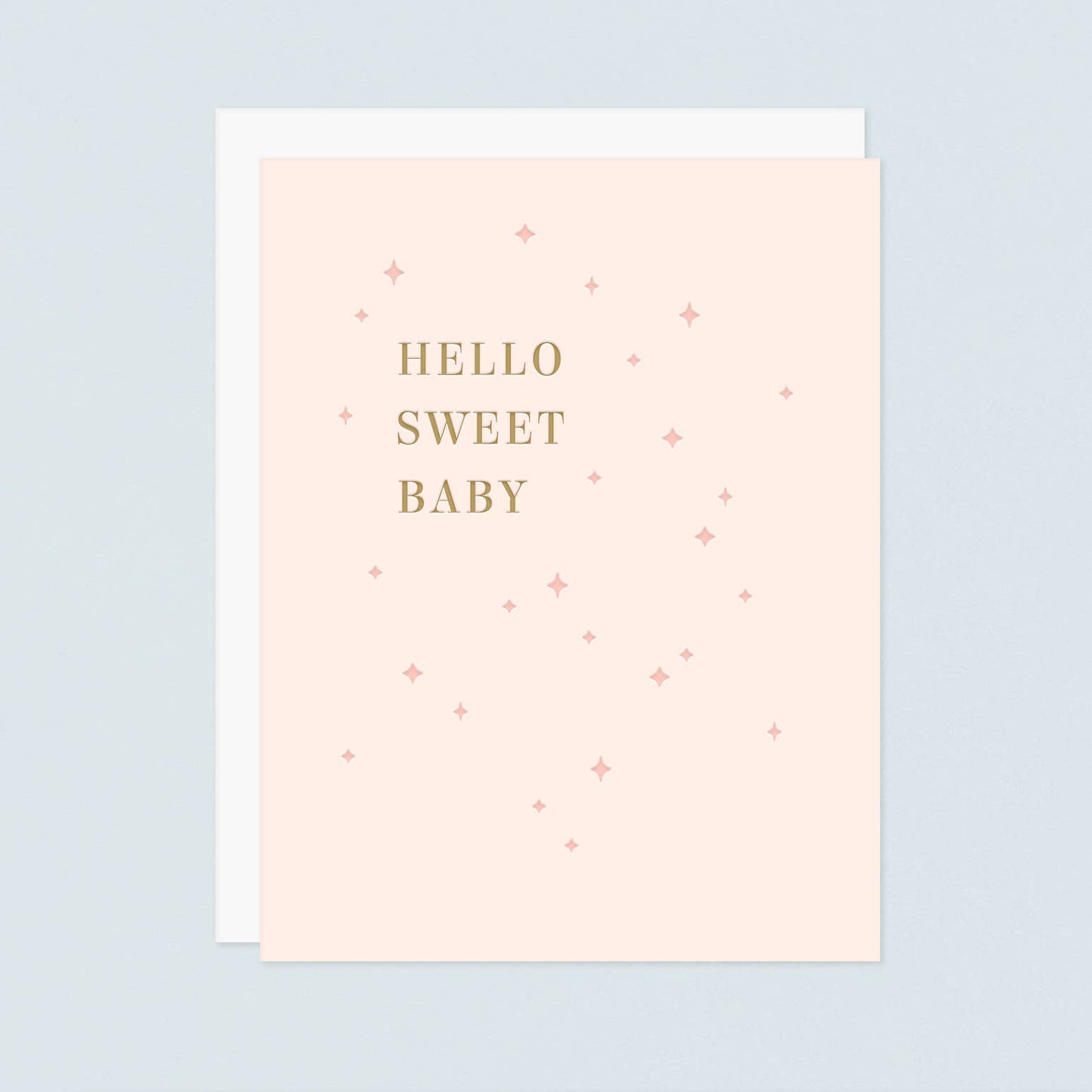 Hello Sweet Baby Letterpress Card - Pink