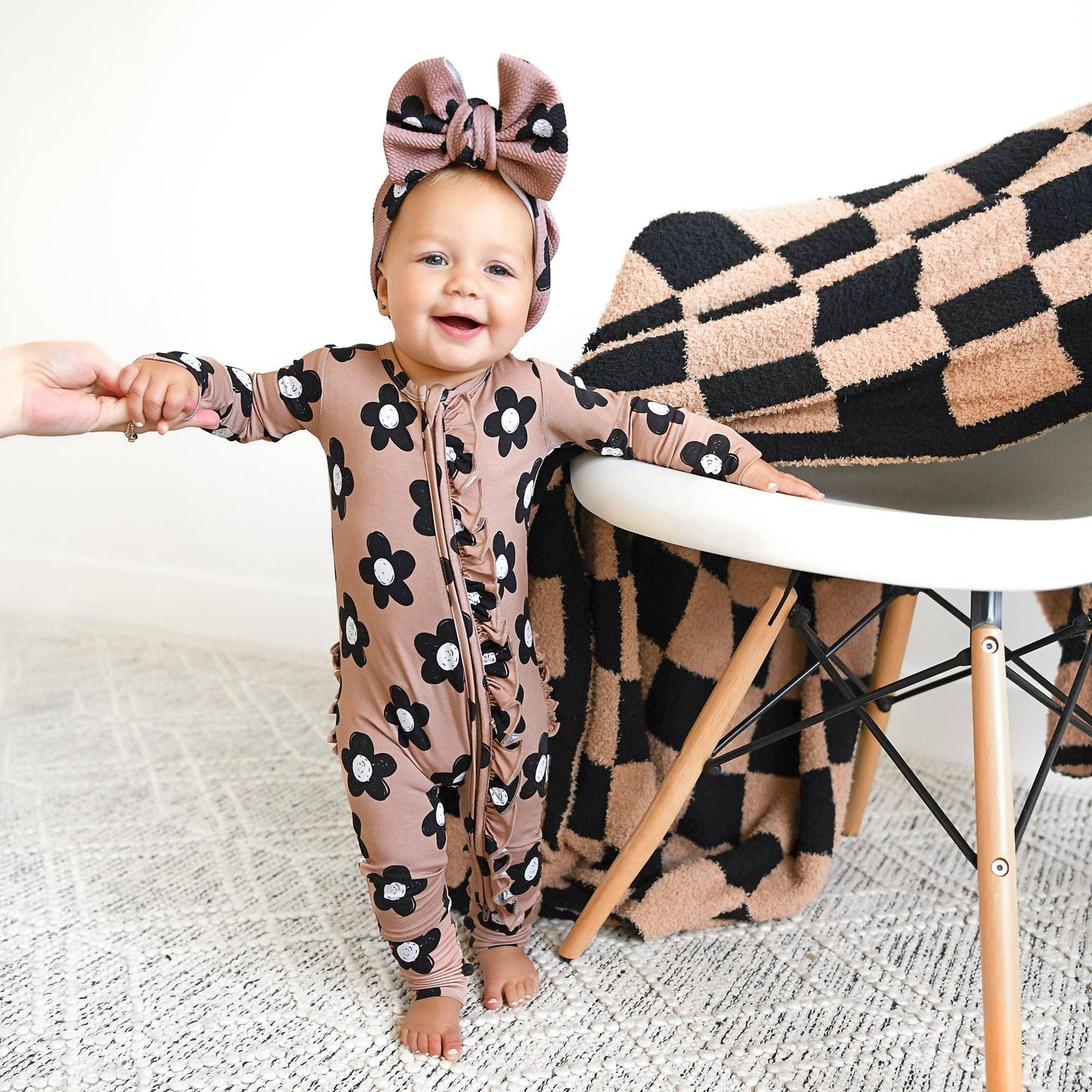 Coco Flowers Ruffle Bamboo Zip Romper