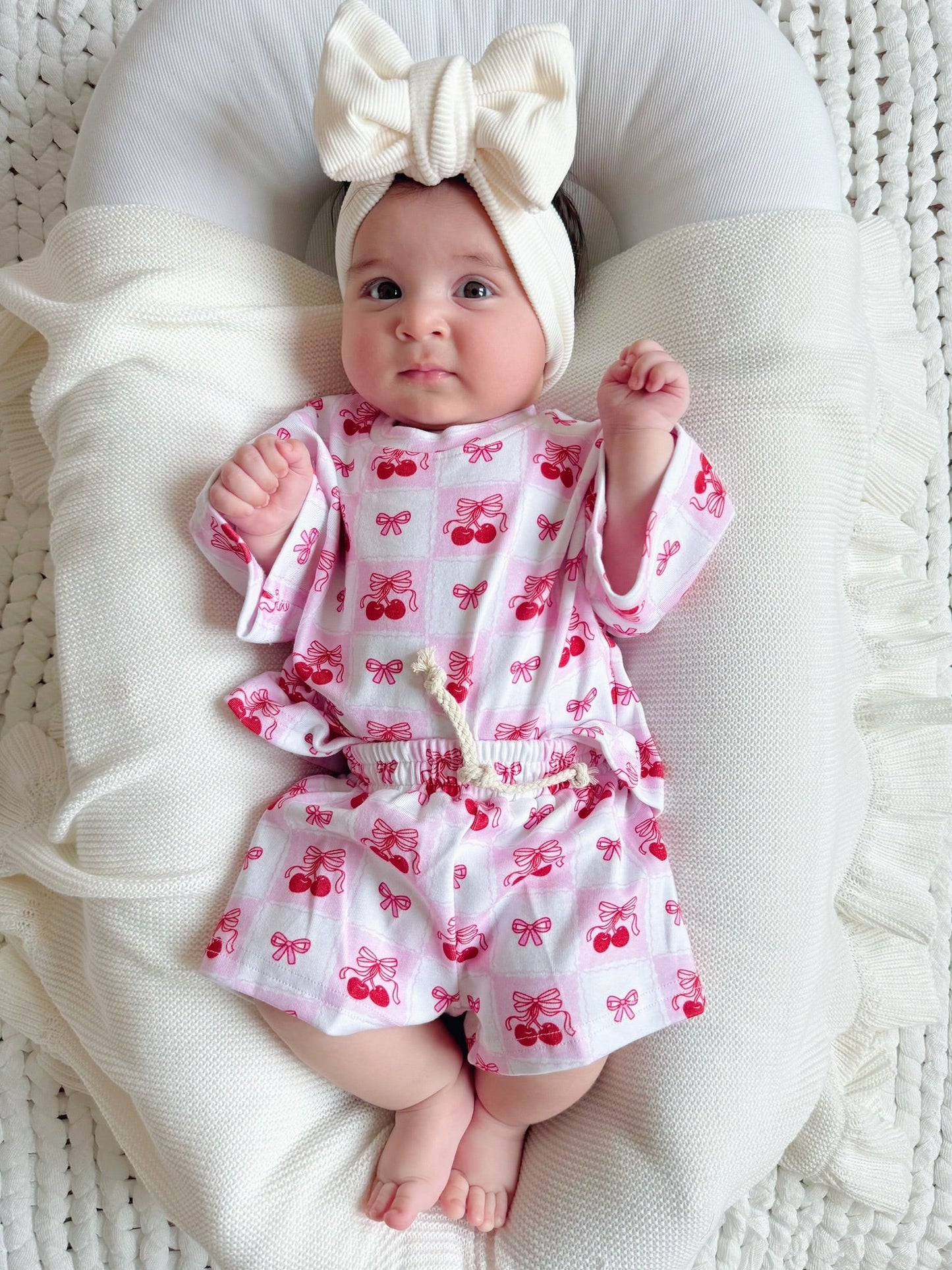 Checkered Cherry Shorts Set