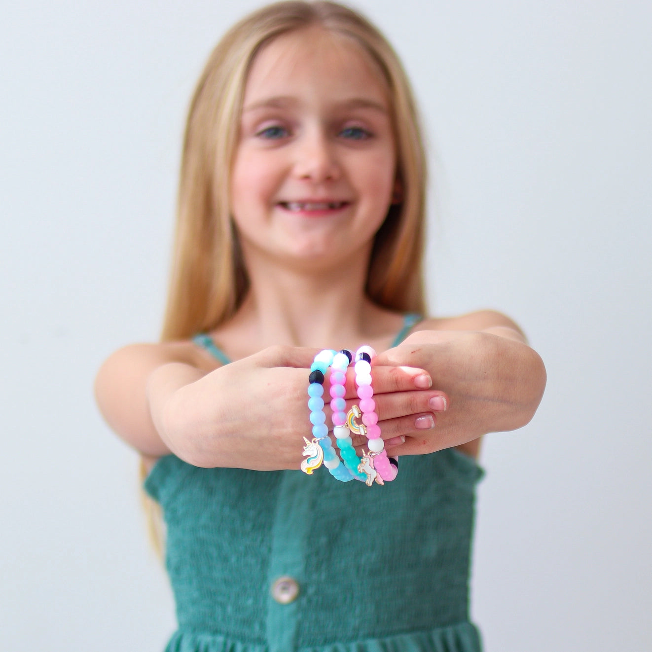 Tie Dye Glow Bubble Bracelet with Charm