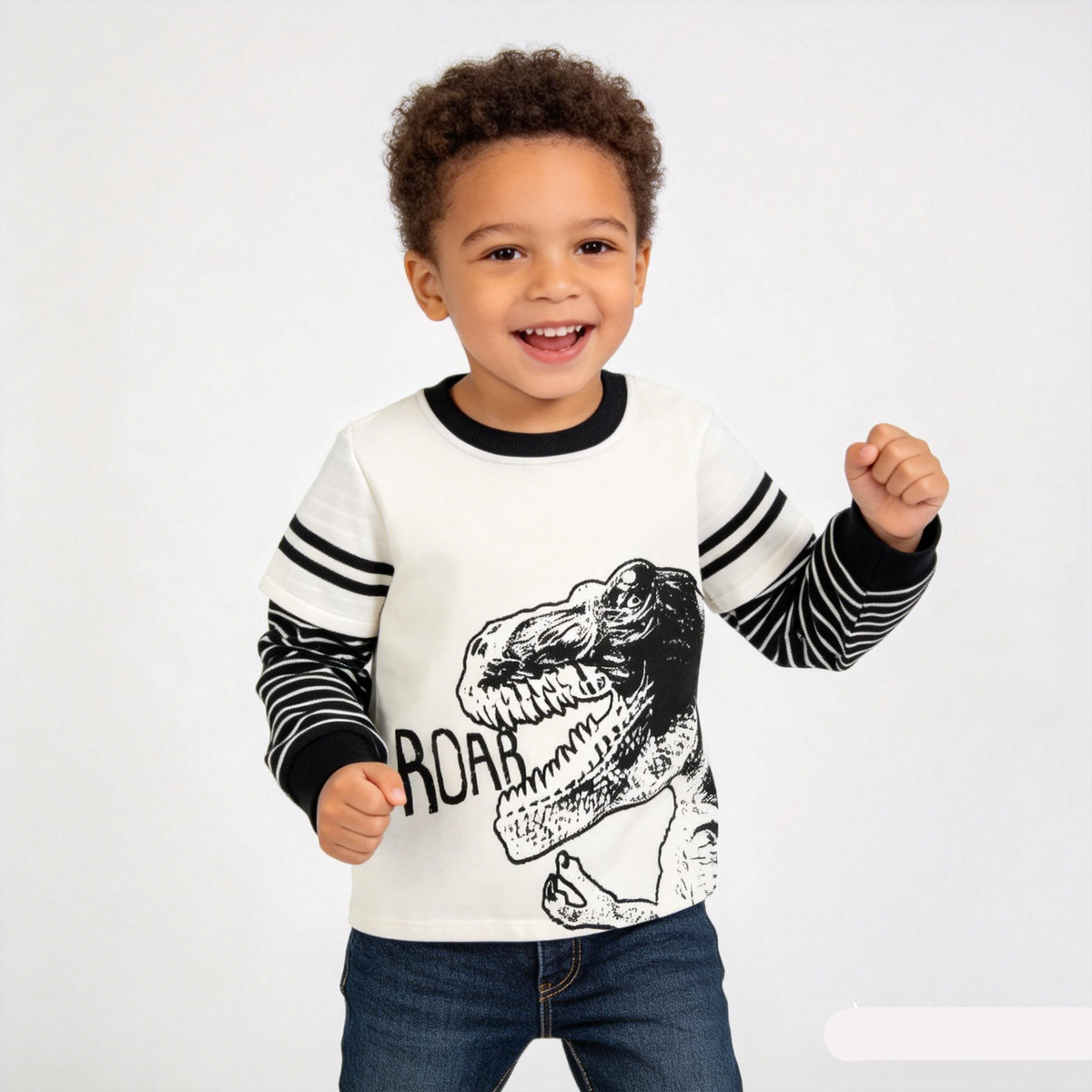 T-Rex Stripe Sleeve L/S Shirt