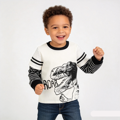 T-Rex Stripe Sleeve L/S Shirt