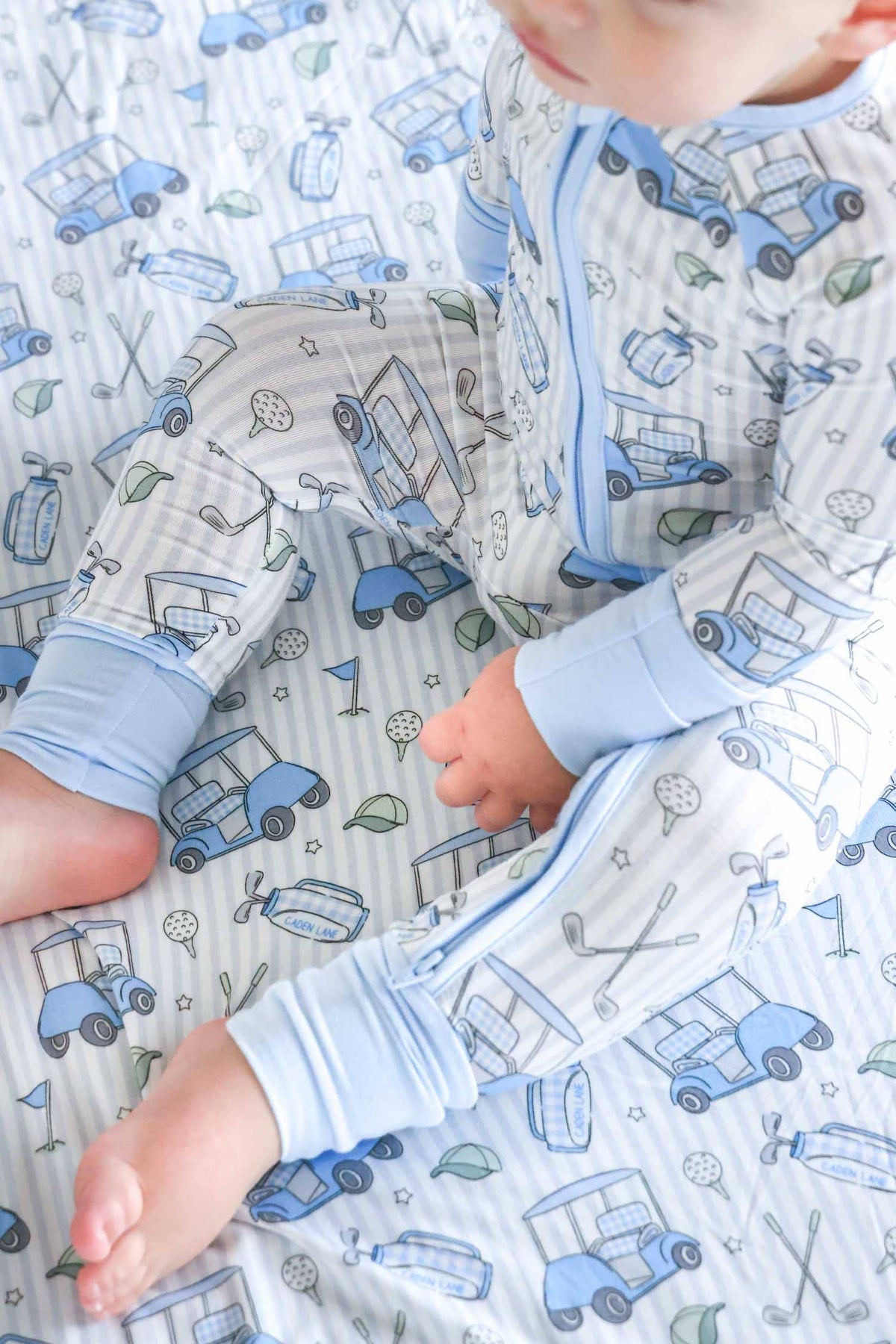 Caddie Crew Blue Convertible Bamboo Zip Romper