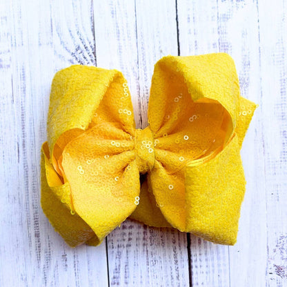 Gold Sequin Hair Bow