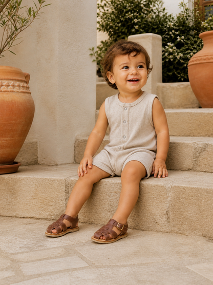 Tan Speckle Ribbed Shortie