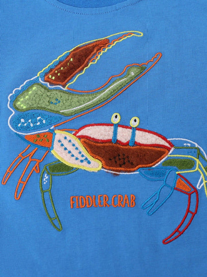Royal Blue Crab Embroidered Tee