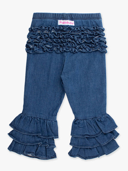 Stretch Denim Flare Pants with Ruffles (Infant)