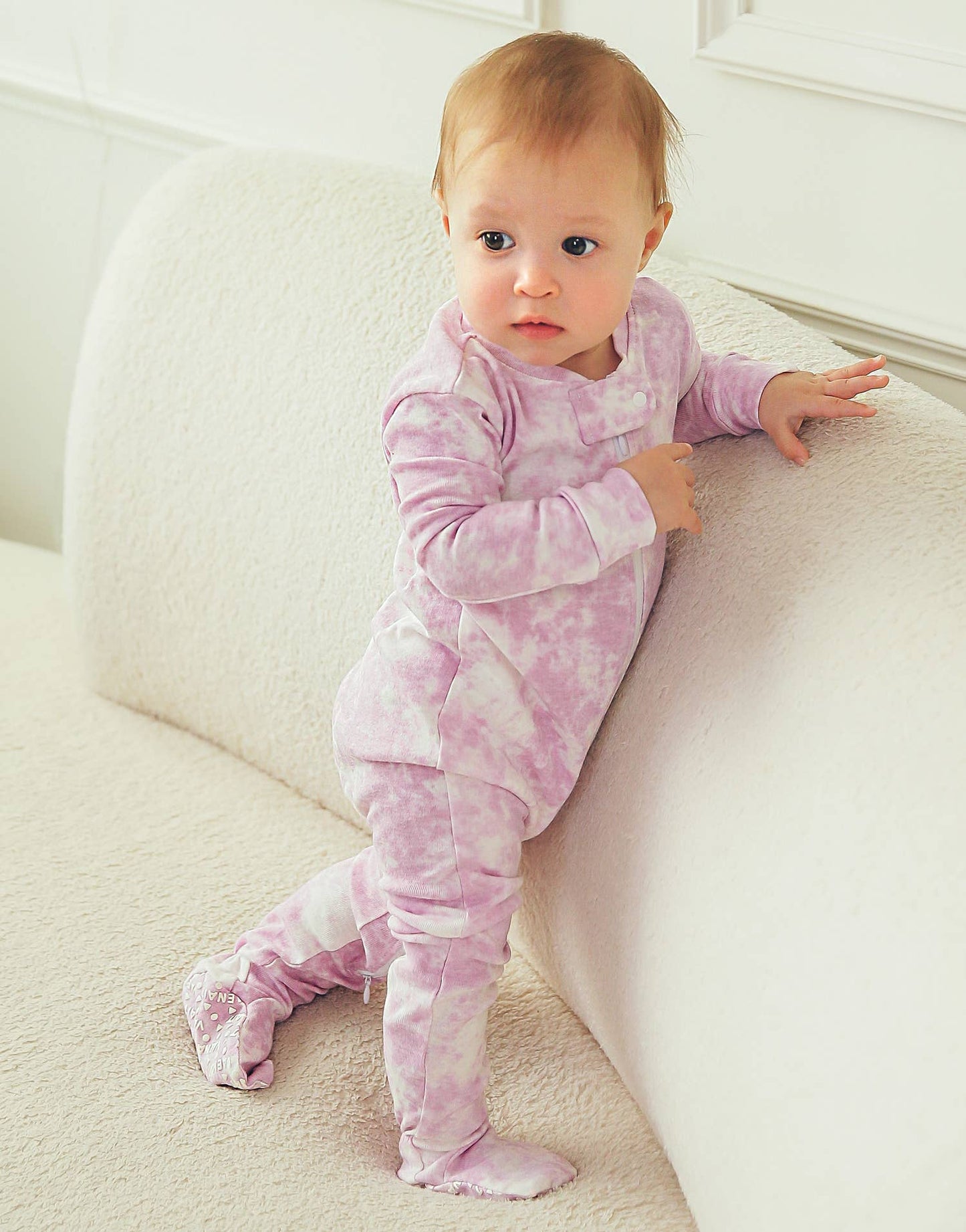 Prism Purple Cotton Zipper Footie