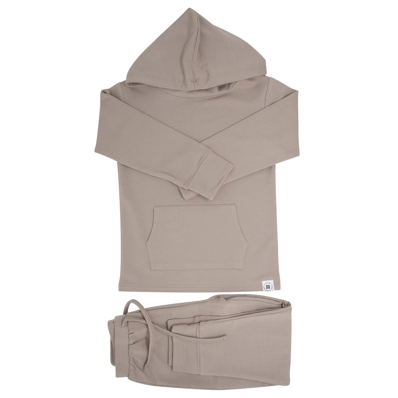 Just Taupe Hooded French Terry Bamboo Jogger Set