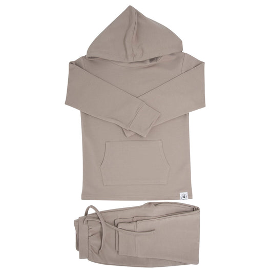 Just Taupe Hooded French Terry Bamboo Jogger Set