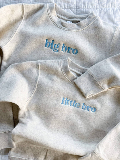 Little Bro Embroidered Pullover Sweatshirt