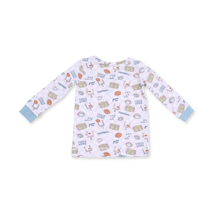 Football Check Bamboo Pajama Set