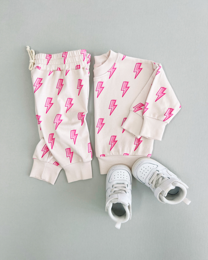 Pink Bolts Baby Jogger Set