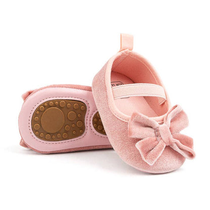 Black Velvet Bow Baby Shoes