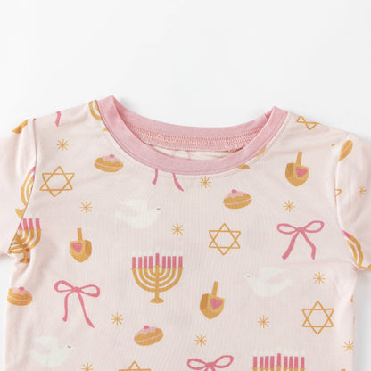 Pretty In Pink Hanukkah Bamboo Pajama Set