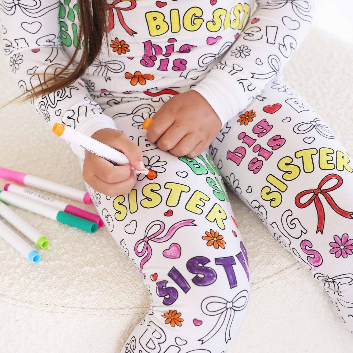 Colorable Big Sis Pajama Set