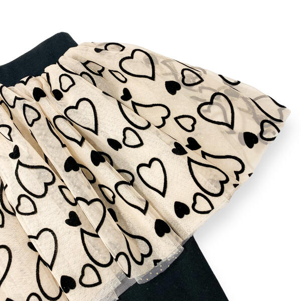 Heart Embellished Top + Skegging Set