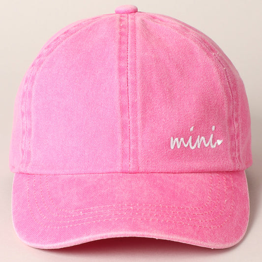 Pink Embroidered 'Mini' Hat