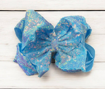 Silver Sequin Hair Bow