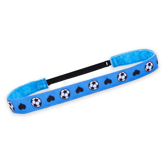 No Slip Soccer Headband in Blue