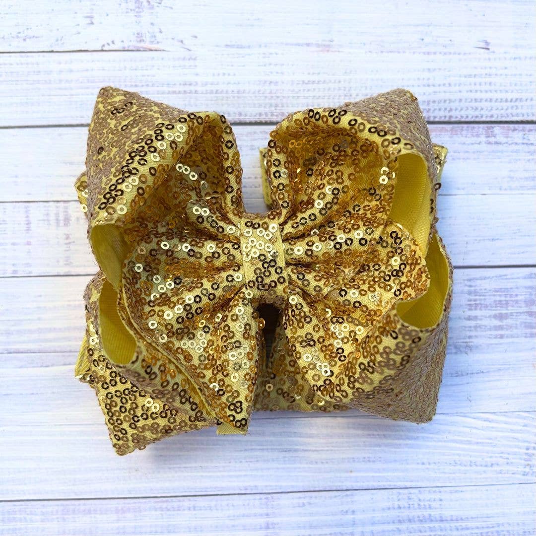 Silver Sequin Hair Bow