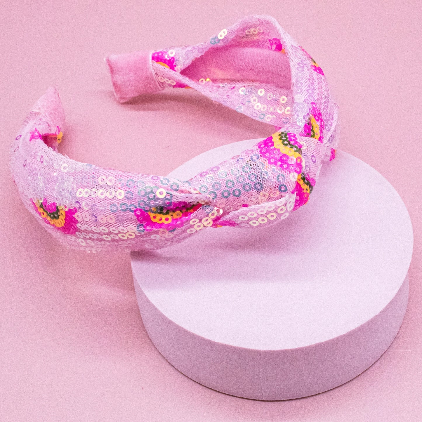 Pink Sequin Rainbow Headband