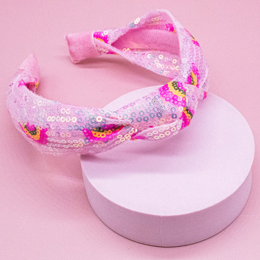 Pink Sequin Rainbow Headband