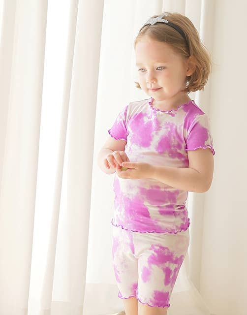 Tie Dye Purplecream S/S Pajama Set
