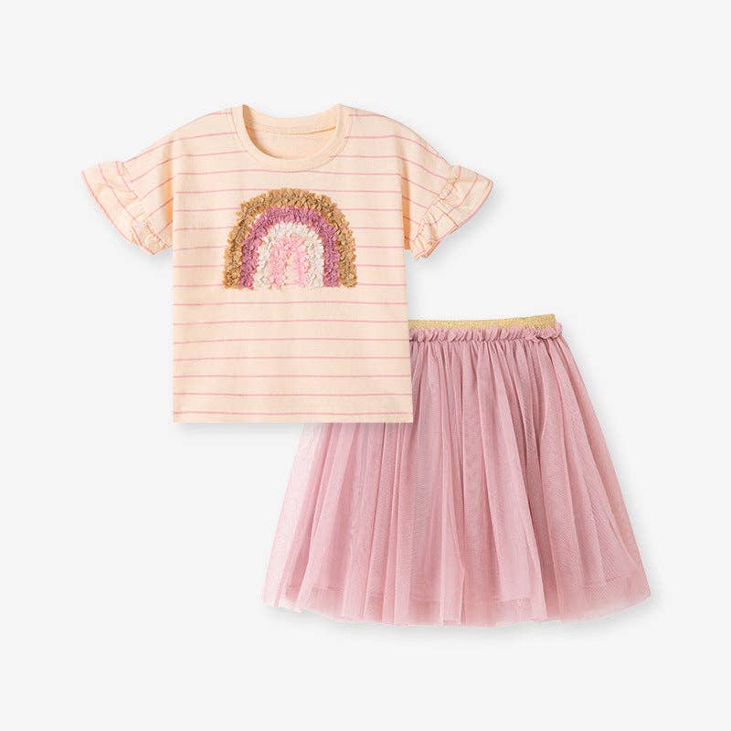 Mauve Rainbow Tulle Skirt Set