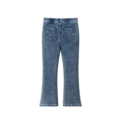 Mid Wash Knit Denim Pant