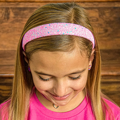 Pink Glitter Tapered Headband