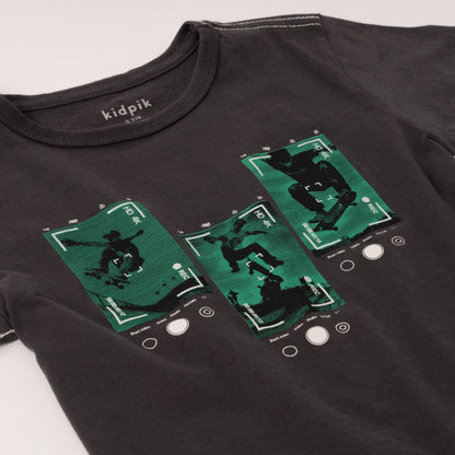 Skateboard Pic Contrast Stitch Tee