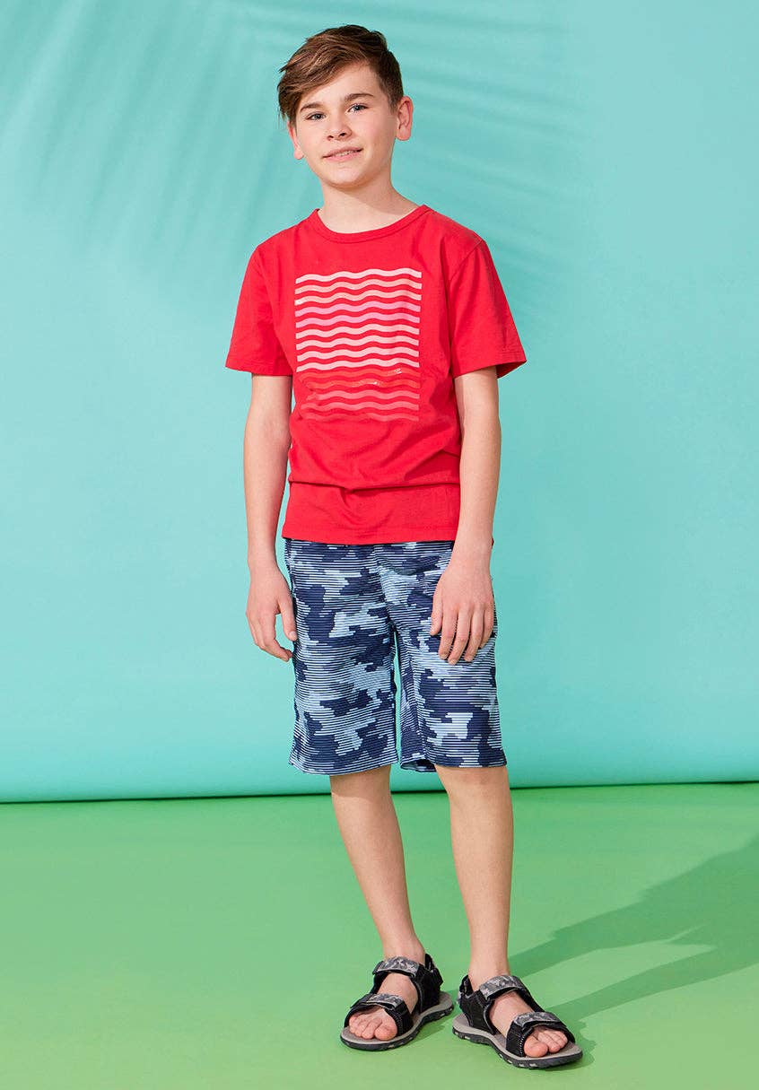 Digital Camo Navy Swim Trunk