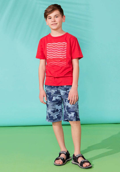 Digital Camo Navy Swim Trunk