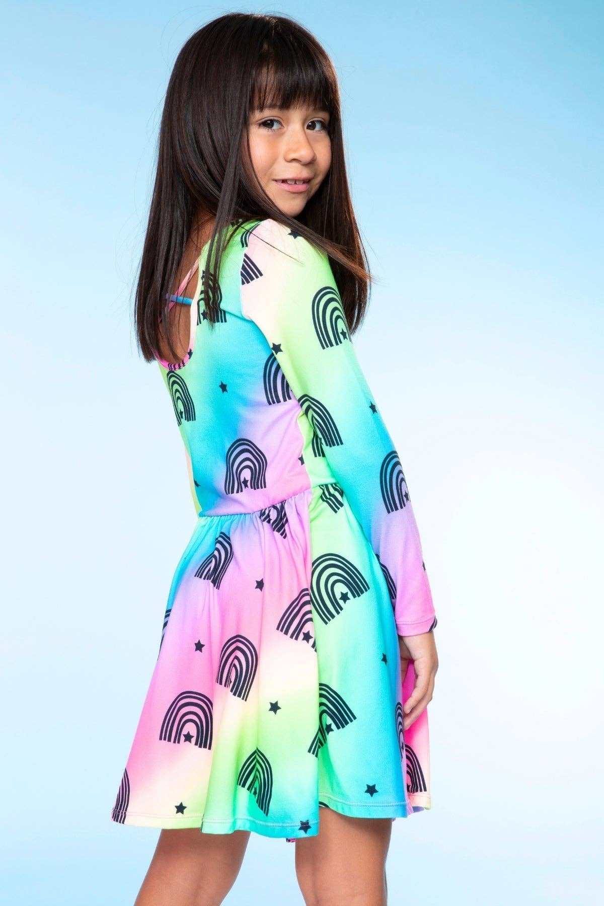 Rainbow Star Simply Soft Long Sleeve Be Happy Dress
