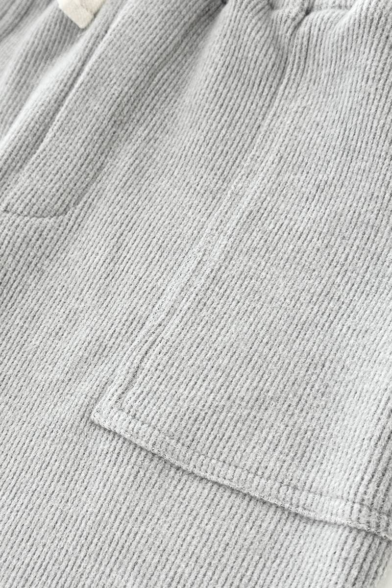 Grey Waffle Knit Jogger Pants