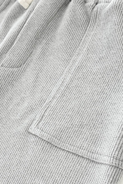 Grey Waffle Knit Jogger Pants