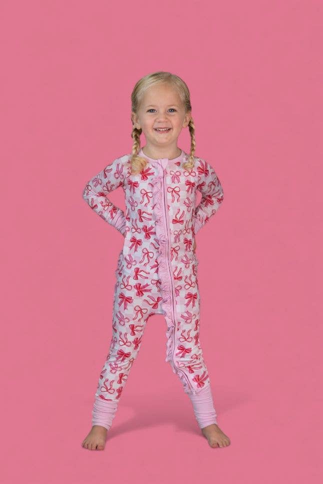 Bow Checkered Charm Dream Ruffle Romper