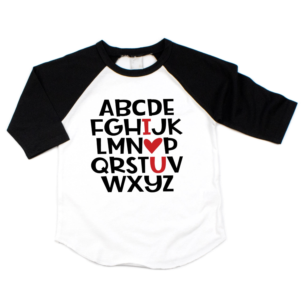 Alphabet Love You Raglan Shirt