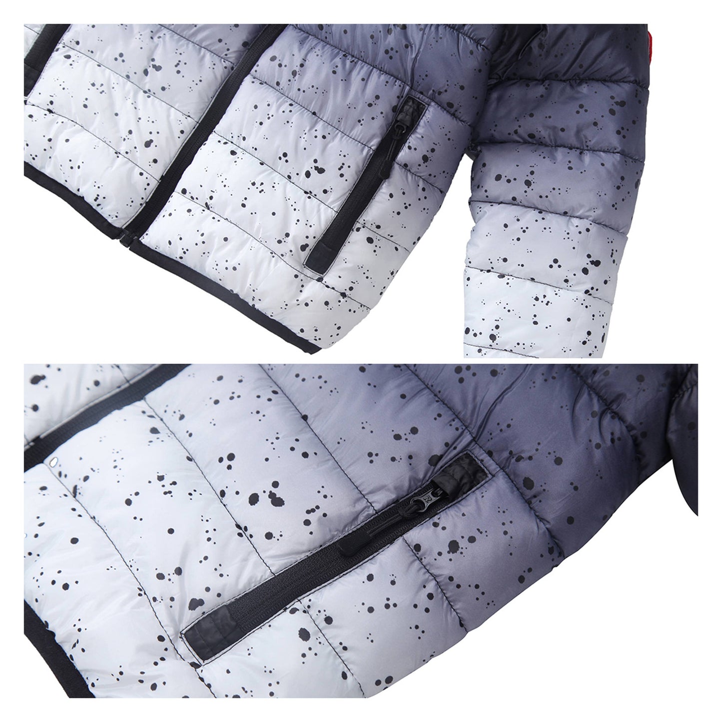 Dark Grey Space Reversible Light Puffer Coat