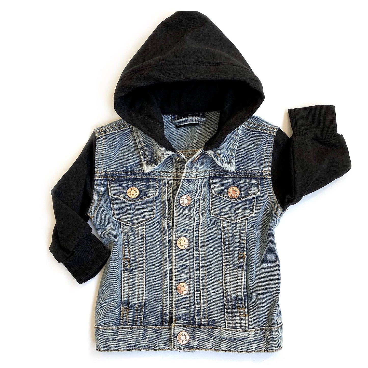 Black Hooded Denim Jacket