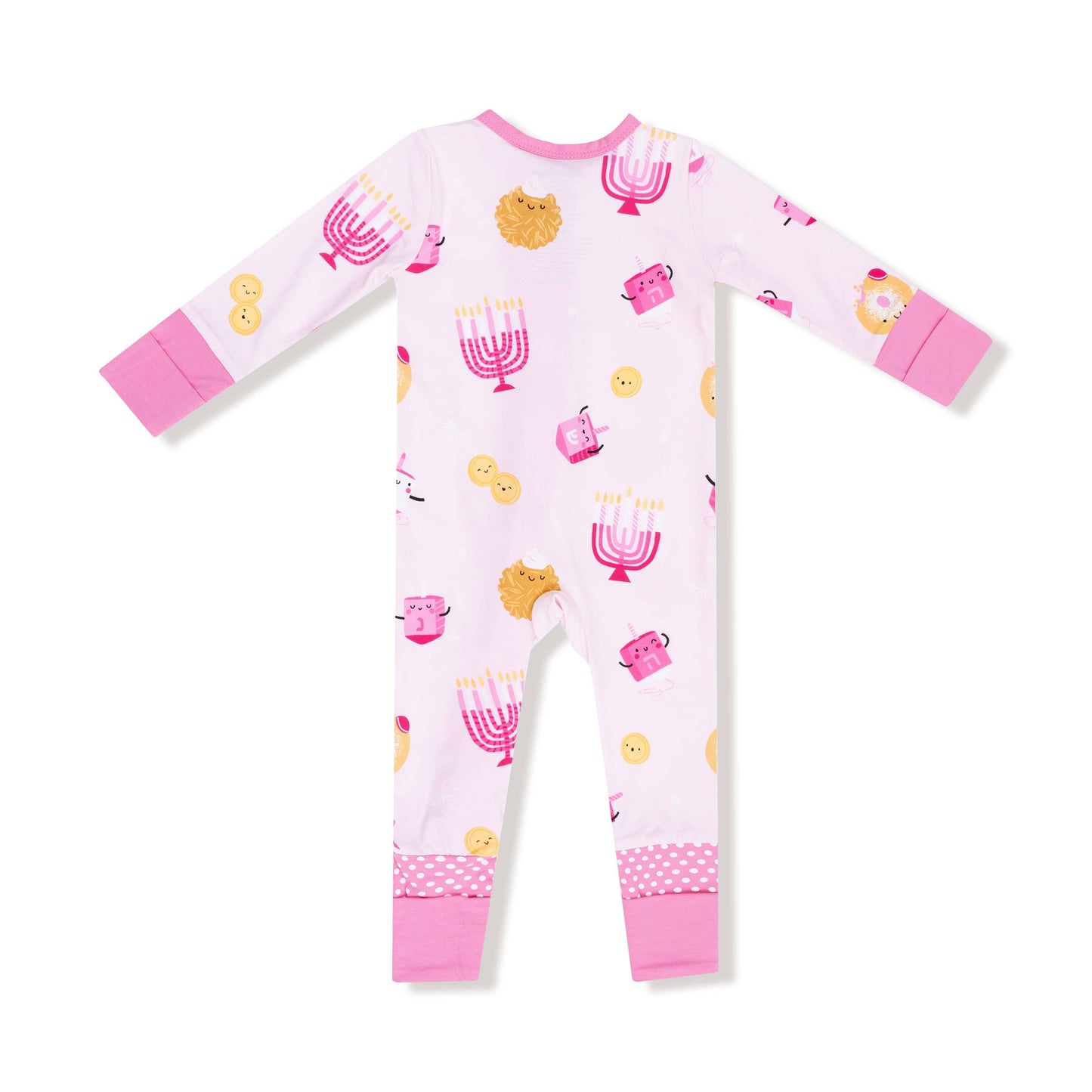 Pink Hanukkah Convertible Bamboo Romper