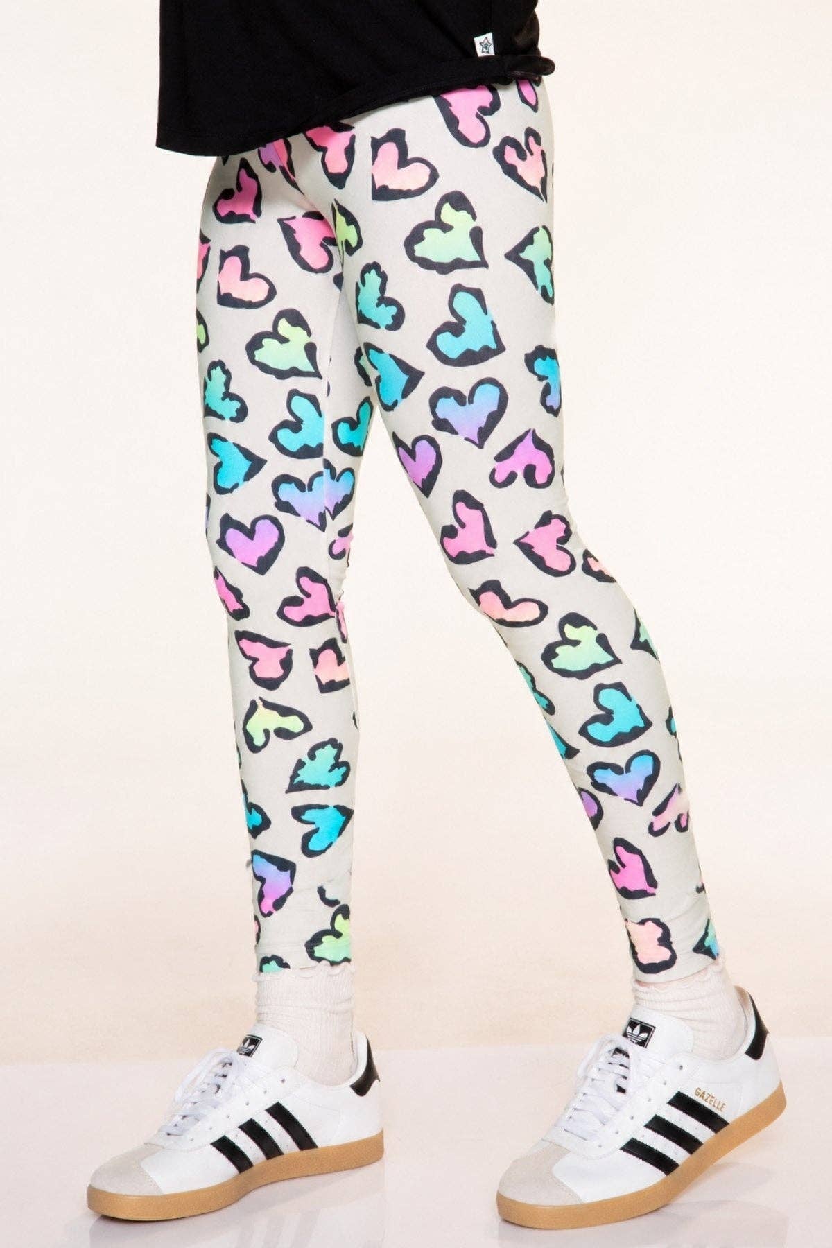 Rainbow Leopard Heart Simply Soft Long Legging